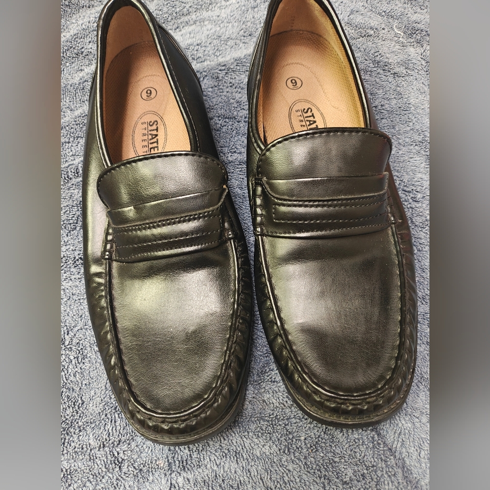 Black Leather Men's Loafers